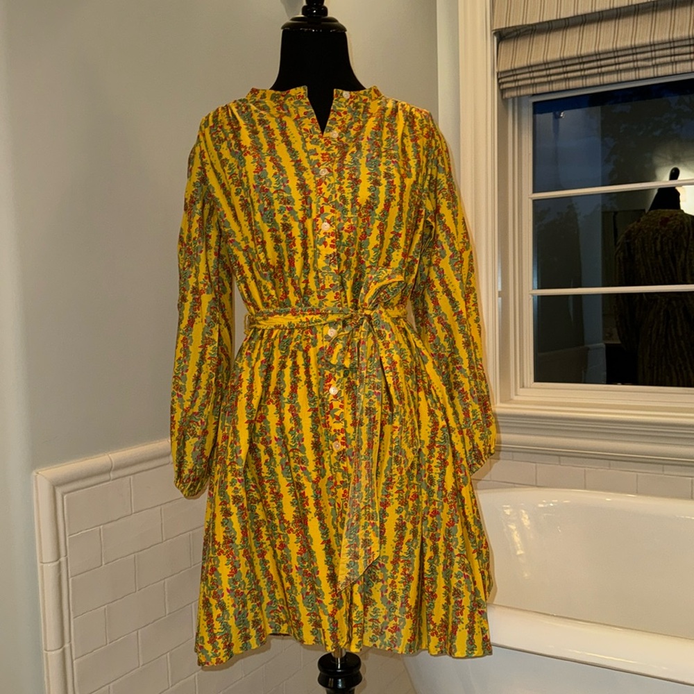 Roller Rabbit Rhody stripe yellow dress XXS LIKE NEW
